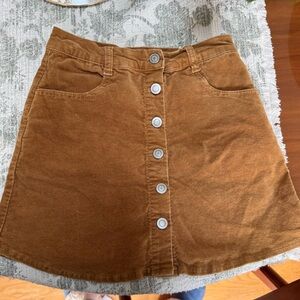 Girls Brandy Melville Corduroy Button-Front Skirt w/ stretch